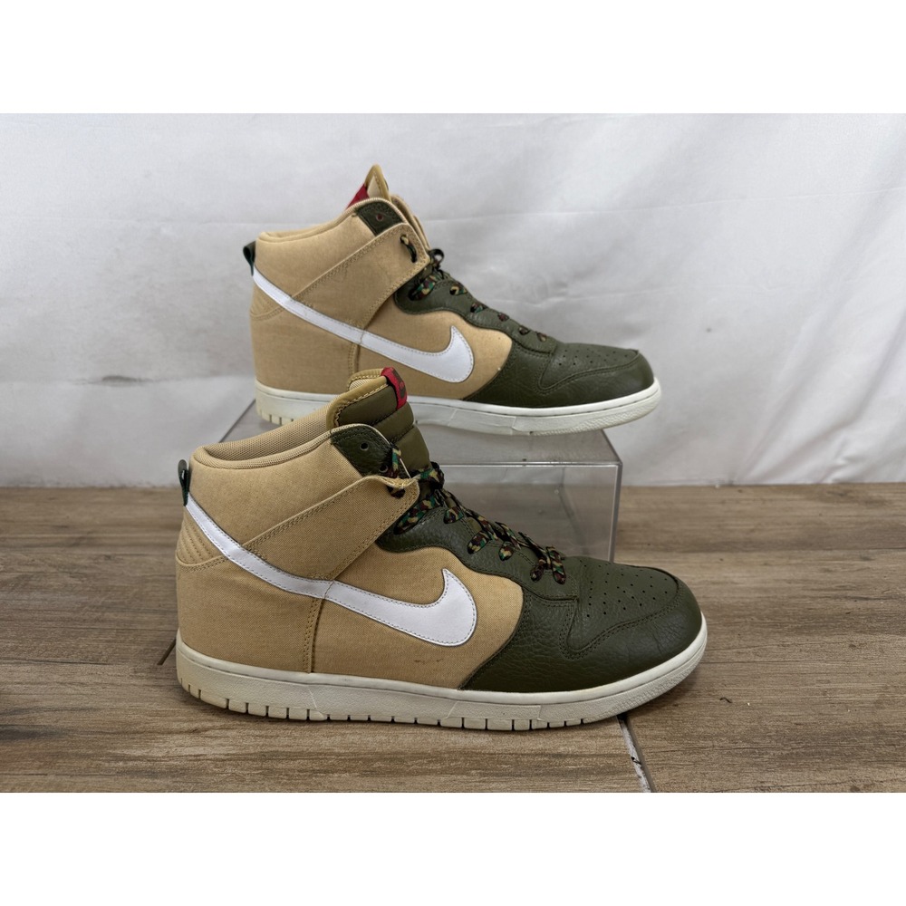 Nike Dunk High Hay Cargo Khaki Canvas Leather Mens US 13 317982-704